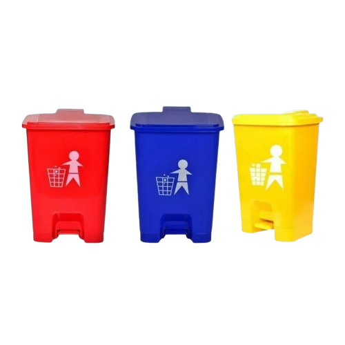 Foot Pedal Dustbin - Plastic, Small Size, Multicolor | 10 L Capacity, Customizable