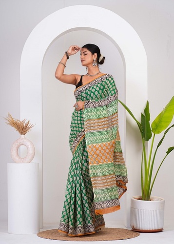 Bagru Printed Cotton Saree