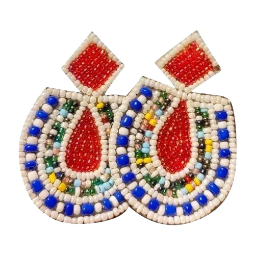 Red Handmade Hanging Earrings