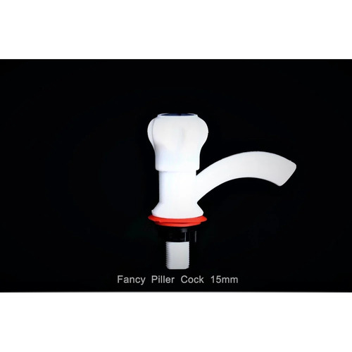 White Plastic Piller Bib Cock