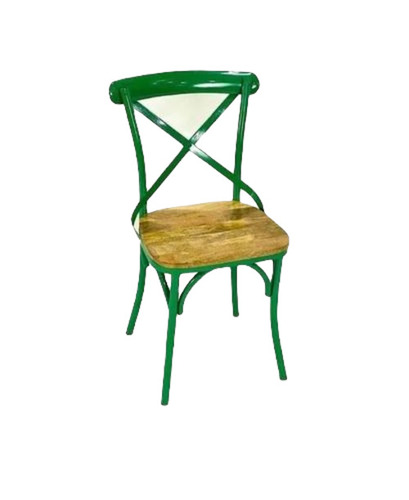 Green Cross Back Dining Chair