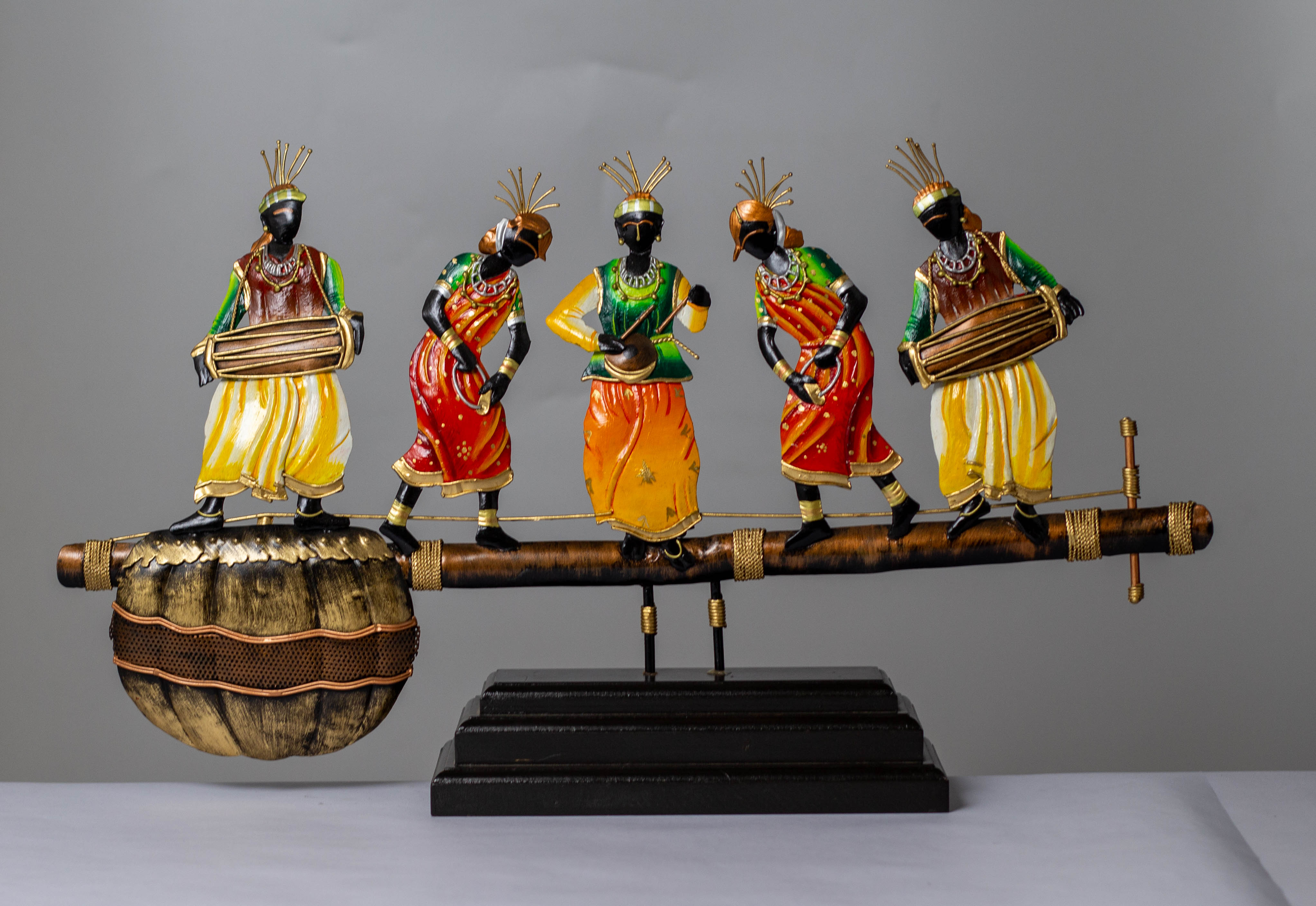 Iron Tribal Baiga Dance Statue