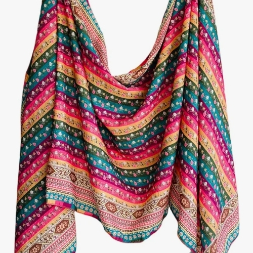 Colour Full Dupatta - Lightweight Breathable Fabric, Multi Color Printed, Intricate Embroidery, Washable