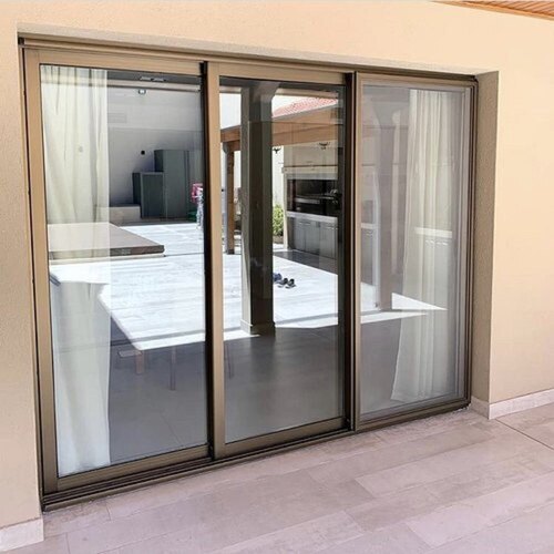 Power Coated Aluminium Glass Sliding Door