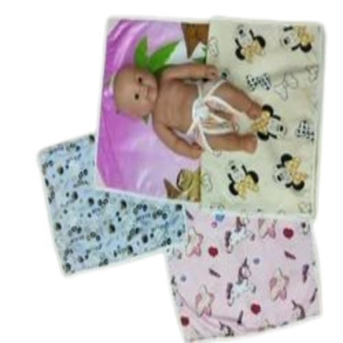 Printed Baby Cotton Nappies - Cotton Material, Single Size, Rectangular Shape, Pink and Sky Blue Color | Designed for Newborns, Handwash Only