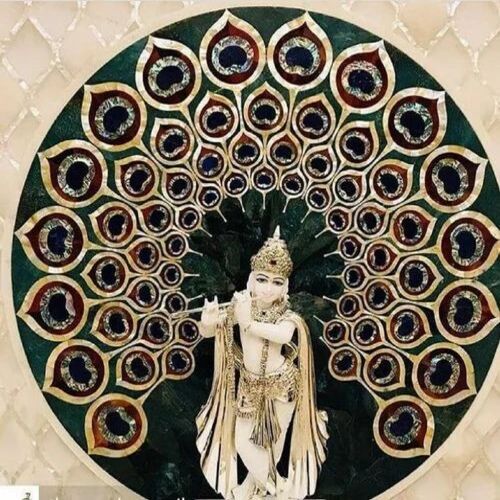 Inlay Marble Mandir Wall Panel