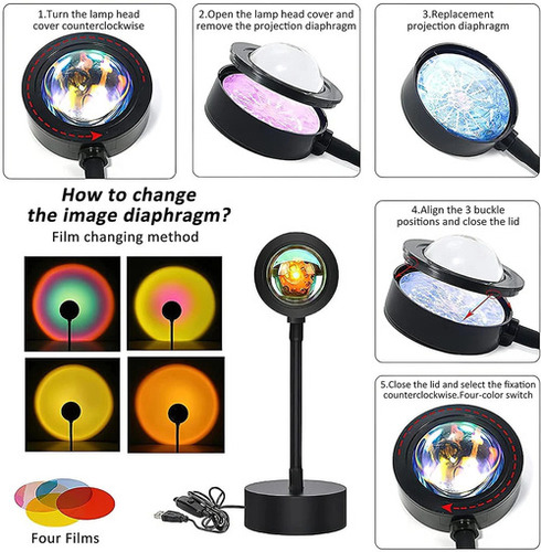 Sunset Projection Lamp - Light Source: Energy Saving