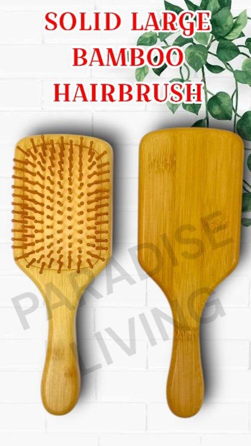 Bamboo Hair Brush Large - Bamboo, Brown | Detangles Wet Hair, Reduces Breakage, Minimizes Static