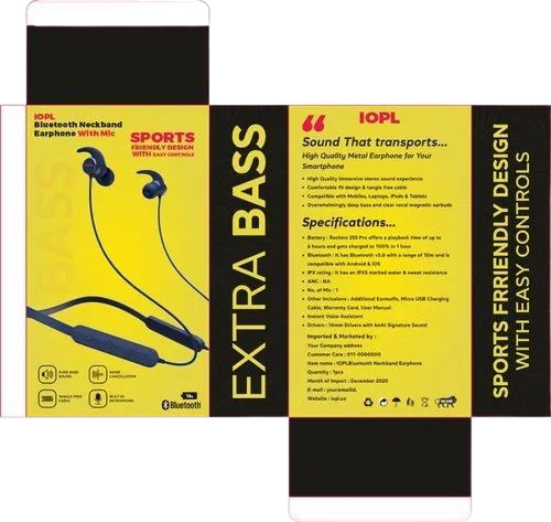 Neckband Earphone Packaging Box