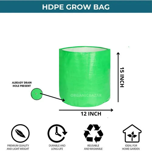 260 GSM HDPE Grow Bag 12X15 Inch