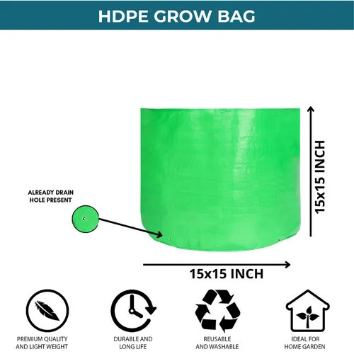 260 Gsm Hdpe Grow Bag 15x15 Inch