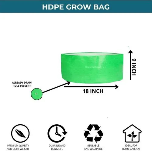 260 GSM HDPE Grow Bag 18X9 Inch