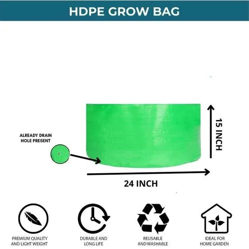 260 Gsm Hdpe Grow Bag 24x15 Inch