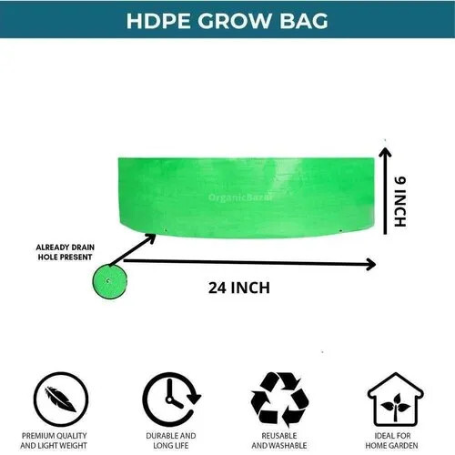260 GSM HDPE Grow Bag 24X9 Inch