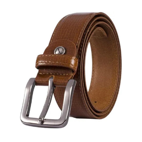 Mens Brown Pu Leather Belt - Color: Multicolor