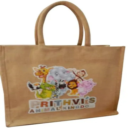 Printed Jute Bag - Color: Brown