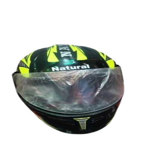 Full Face Bike Helmet - Fiber Material , Medium Size, Black Color | Lightweight, Plain & Printed Design, Motorcycle Safety Application