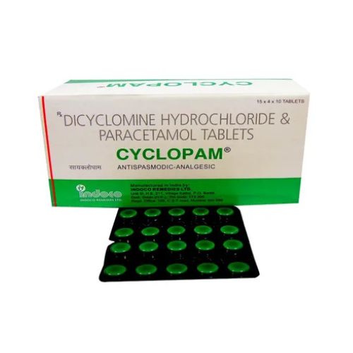 Cyclopam Dicyclomine & Paracetamol Tablet