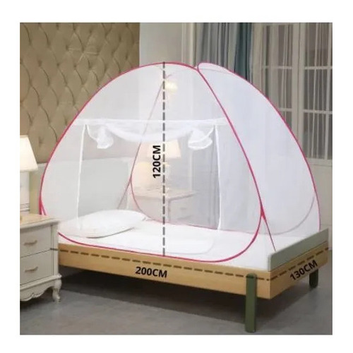 Pink Single Bed Folding Mosquito Net
