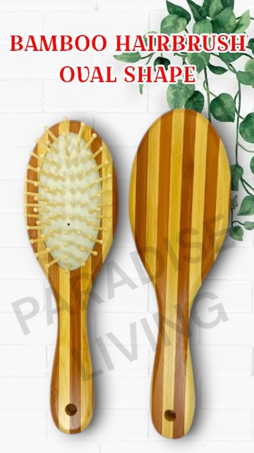 Solid Large Oval Shape Bamboo Hair Brush
