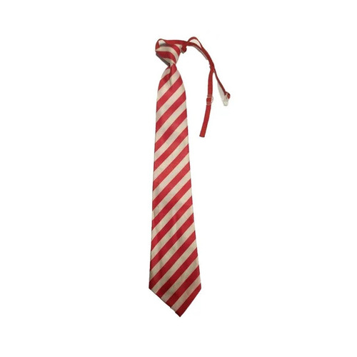 Polyester Red White Stripped School Tie