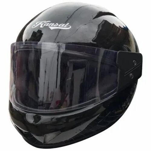 Black Full Face Bike Helmet - Fiber Material, Size M, Black | Lightweight Plain and Printed Motorcycle Helmet