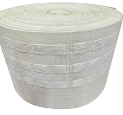 Curtain Tape - Polyester 4 Inch White, Double Sided | Soft Stretchable Durable Eco-Friendly Breathable