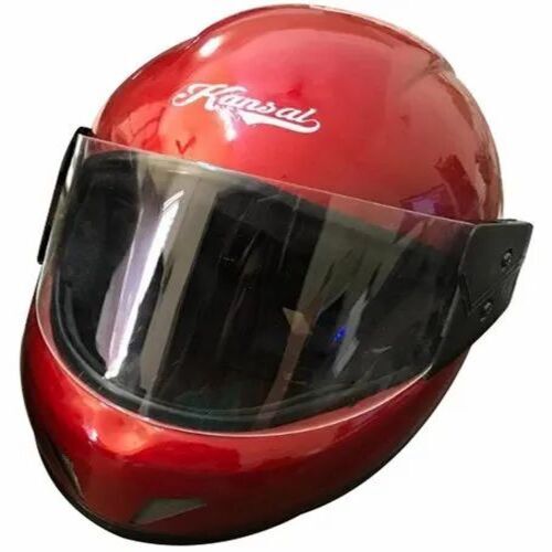Full Face Motorcycle Helmet - Fiber Material, Medium Size, Red Color | Light Weight, Plain & Printed Patterns, Safety Use