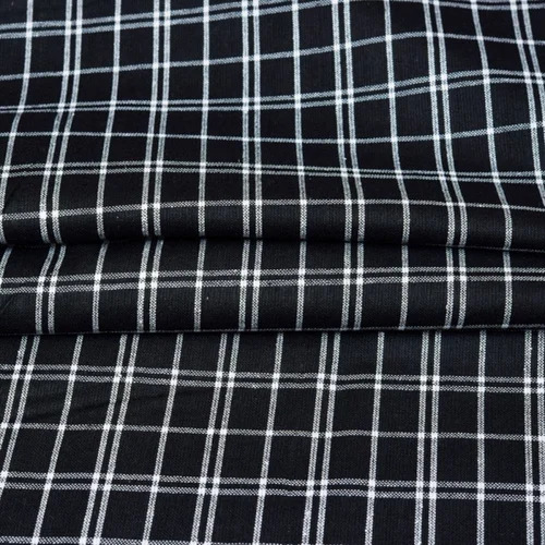 Black And White Checks 58" Cotton Fabric