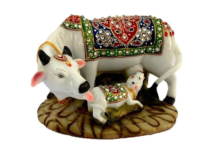 घर और कार्यालय के लिए कमधेनु गाय की मूर्ति सजावट के लिए