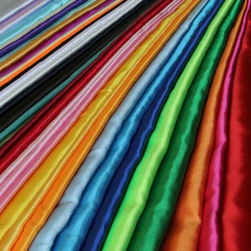 Multicolored Plain Satin Fabric