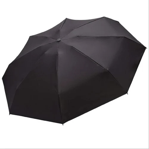 2 Fold Black Polyester Umbrella