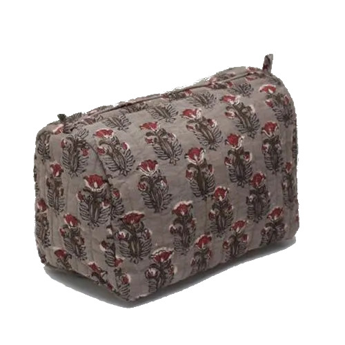 Block Printed Quilted Toiletry Bag