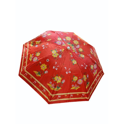 Red Printed Polyester Umbrella