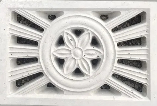 White Rectangular Concrete Jali