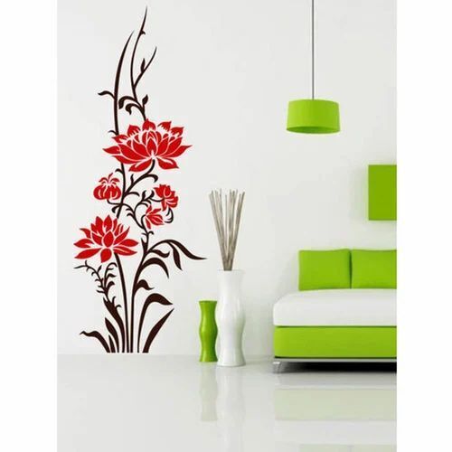 Fancy Pvc Wall Sticker - PVC 120x90 cm, Multicolor Printed, Solvent Adhesive, Designer Rectangle