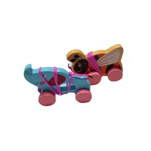 Multicolor Wooden Pull Alone Toy