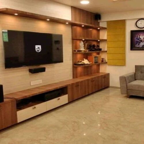 Single Drawer Plywood Wall Tv Unit