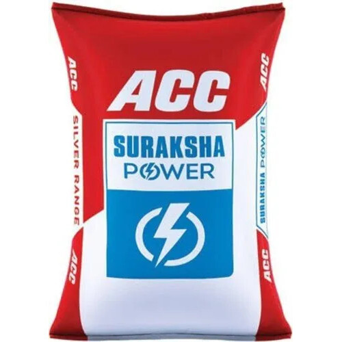 ACC Suraksha Power Cement - 50 Kg Grey PPC Cement, ISI Certified, Corrosion Resistant, Quick Setting, Durable