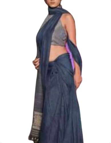 Navy Blue Cotton Saree