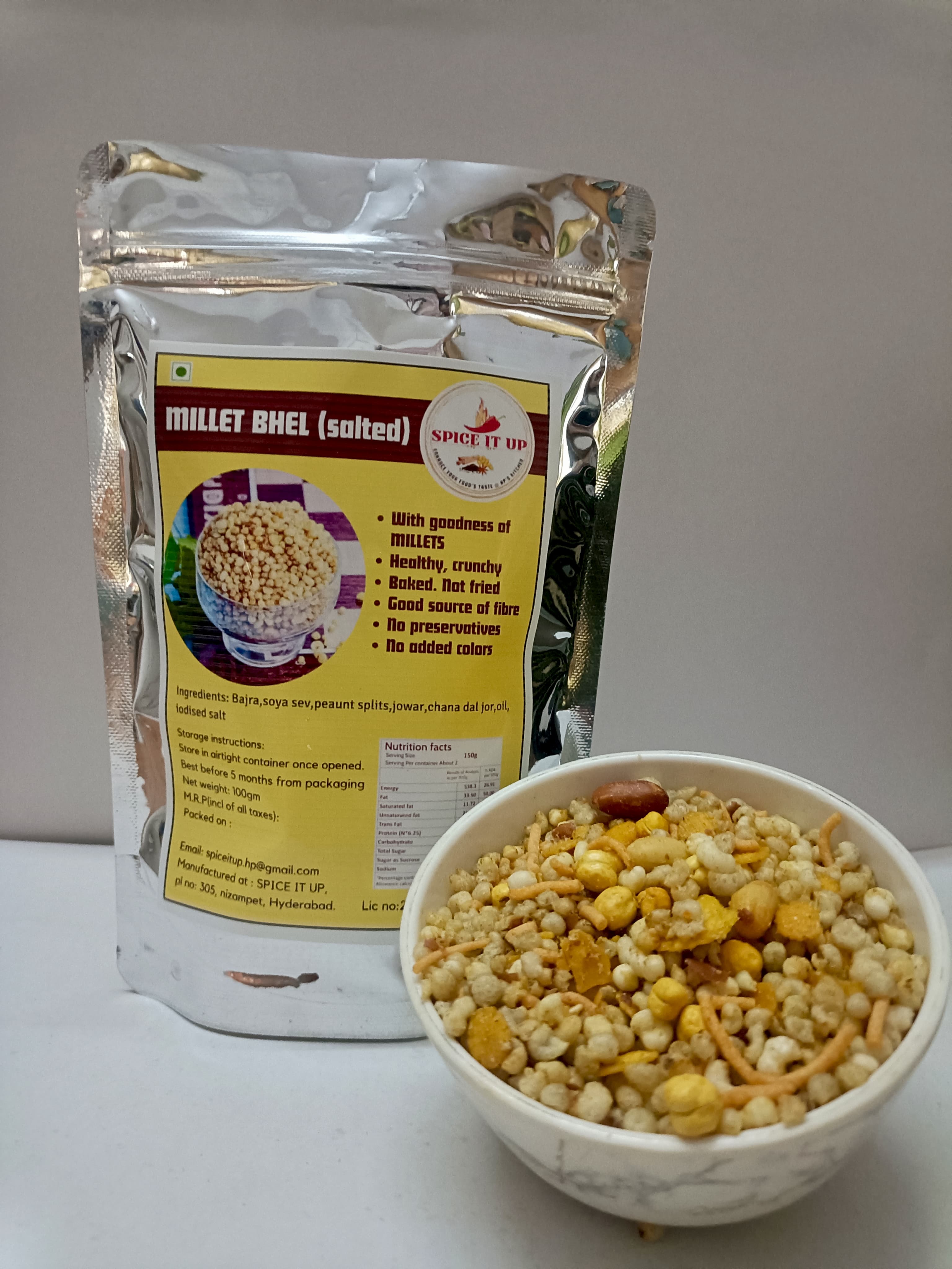 Millet Bhel Snacks 500 Gram Pack