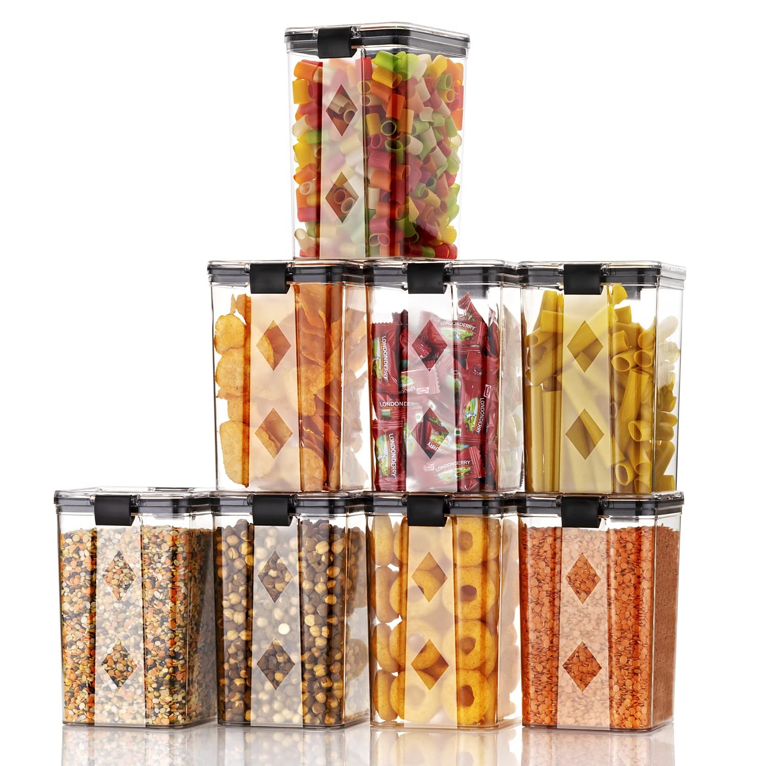 Air Tight Containers For Kitchen Storage Set, Container For Kitchen Storage Set, Kitchen Organizer And Kitchen Accessories Items & Storage (1100 ML Set Of 4)(Plastic),Transparent