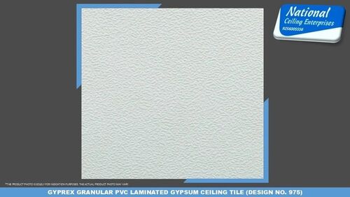 Gyprex Granular PVC Laminated Gypsum Ceiling Tile Design 975