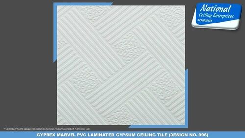 Gyprex Marvel PVC Laminated Gypsum Ceiling Tile Design 996