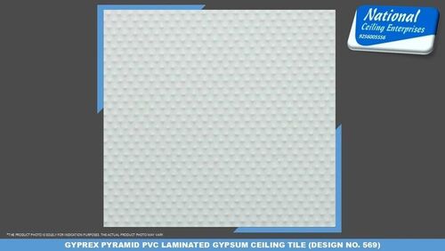Gyprex Pyramid PVC Laminated Gypsum Ceiling Tile Design 569
