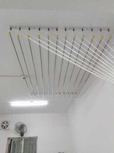 Single Rod Type Cloth Drying Hangers - Color: Silver