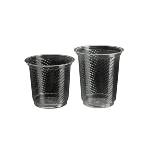 Disposable Glasses - Plastic, Standard Size, Transparent | Lightweight, Heat Cold Leak Resistant, Machine Made