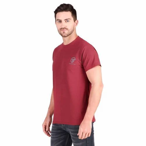 Men Plain Red T Shirt