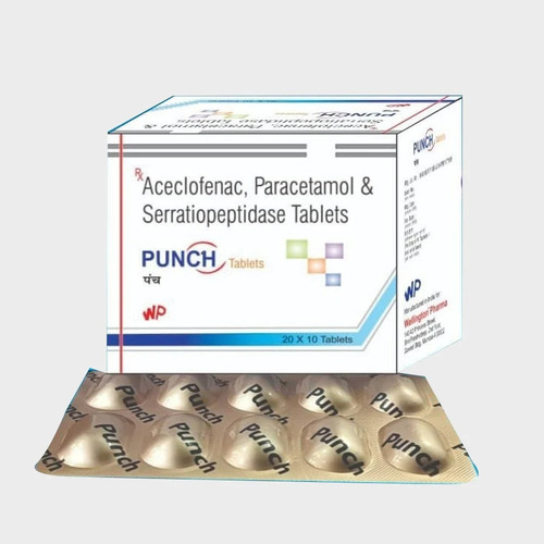 Punch Aceclofenac Paracetamol Serratiopeptidase Tablets