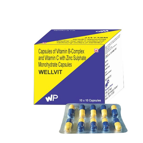 Wellvit Vitamin B Complex Vitamin C Zinc Sulphate Monohydrate Capsules